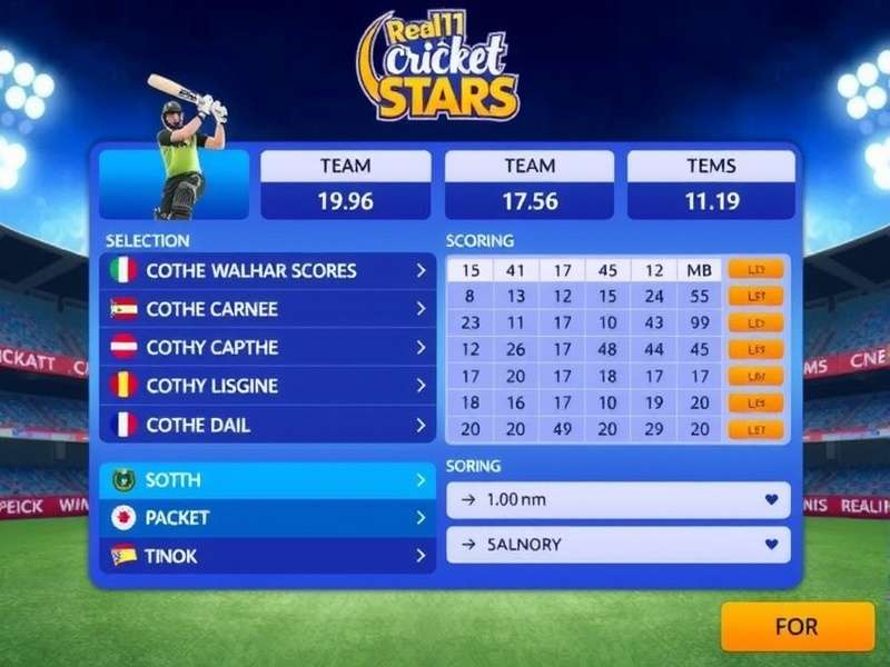 Real11 Cricket Stars Scoring Dashboard
